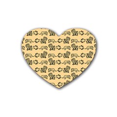 Inka Cultur Animal - Animals And Occult Religion Rubber Coaster (heart)  by DinzDas