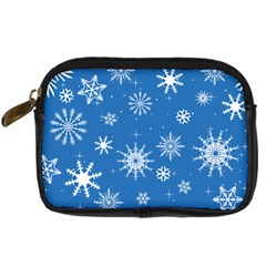 Winter Time And Snow Chaos Digital Camera Leather Case by DinzDas