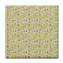 Abstract Flowers And Circle Face Towel by DinzDas