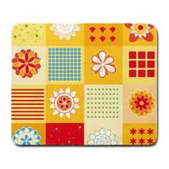 Abstract Flowers And Circle Large Mousepads by DinzDas