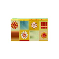 Abstract Flowers And Circle Cosmetic Bag (xs) by DinzDas