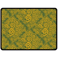 Abstract Flowers And Circle Double Sided Fleece Blanket (large)  by DinzDas