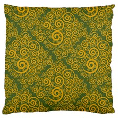 Abstract Flowers And Circle Standard Flano Cushion Case (one Side) by DinzDas