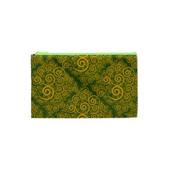 Abstract Flowers And Circle Cosmetic Bag (xs) by DinzDas