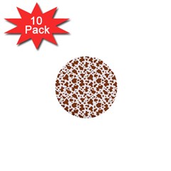 Animal Skin - Brown Cows Are Funny And Brown And White 1  Mini Buttons (10 Pack)  by DinzDas