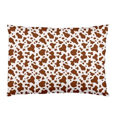 Animal Skin - Brown Cows Are Funny And Brown And White Pillow Case by DinzDas