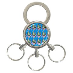 Monster And Cute Monsters Fight With Snake And Cyclops 3-ring Key Chain by DinzDas