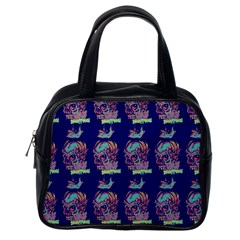 Jaw Dropping Horror Hippie Skull Classic Handbag (one Side) by DinzDas