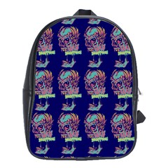 Jaw Dropping Horror Hippie Skull School Bag (large) by DinzDas