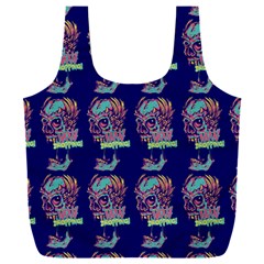 Jaw Dropping Horror Hippie Skull Full Print Recycle Bag (xxl) by DinzDas