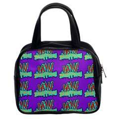 Jaw Dropping Comic Big Bang Poof Classic Handbag (two Sides) by DinzDas