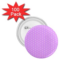 White Polka Dot Pastel Purple Background, Pink Color Vintage Dotted Pattern 1 75  Buttons (100 Pack)  by Casemiro