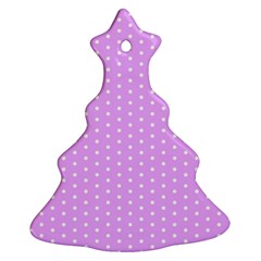 White Polka Dot Pastel Purple Background, Pink Color Vintage Dotted Pattern Christmas Tree Ornament (two Sides) by Casemiro