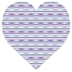 Pastel Lines, Bars Pattern, Pink, Light Blue, Purple Colors Wooden Puzzle Heart by Casemiro