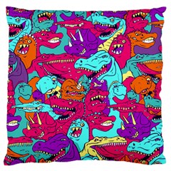 Dinos Standard Flano Cushion Case (one Side) by Sobalvarro