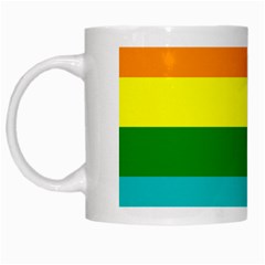 Original 8 Stripes Lgbt Pride Rainbow Flag White Mugs by yoursparklingshop