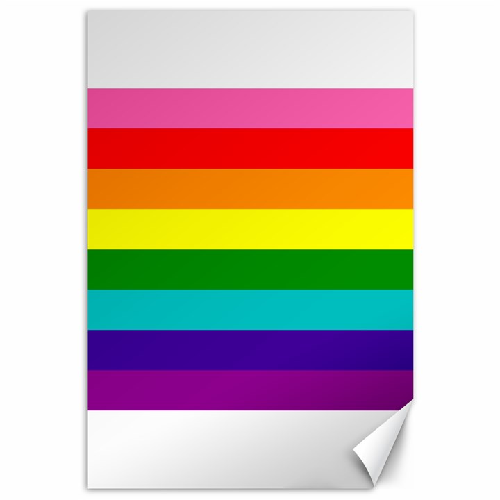 Original 8 Stripes LGBT Pride Rainbow Flag Canvas 12  x 18 