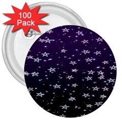 Stars 3  Buttons (100 Pack)  by Sparkle