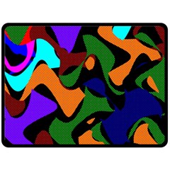 Trippy Paint Splash, Asymmetric Dotted Camo In Saturated Colors Double Sided Fleece Blanket (large)  by Casemiro