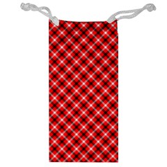 Three Color Tartan, Red Grey, Black Buffalo Plaid Theme Jewelry Bag by Casemiro