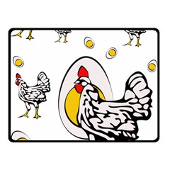 Roseanne Chicken, Retro Chickens Double Sided Fleece Blanket (small)  by EvgeniaEsenina