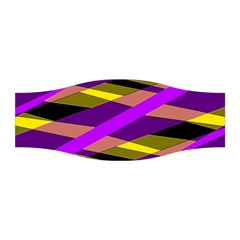 Abstract Geometric Blocks, Yellow, Orange, Purple Triangles, Modern Design Stretchable Headband by Casemiro