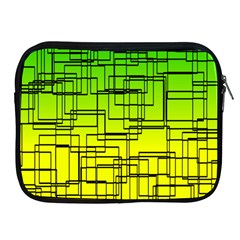 Geometrical Lines Pattern, Asymmetric Blocks Theme, Line Art Apple Ipad 2/3/4 Zipper Cases by Casemiro