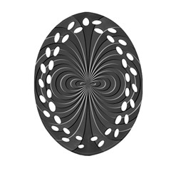 Abstract Metallic Spirals, Silver Color, Dark Grey, Graphite Colour Oval Filigree Ornament (two Sides) by Casemiro