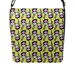 Doctor Pattern Flap Closure Messenger Bag (L)