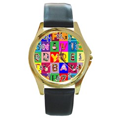 Cool (32) Round Gold Metal Watch by designsbymallika