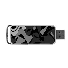 Trippy, Asymmetric Black And White, Paint Splash, Brown, Army Style Camo, Dotted Abstract Pattern Portable Usb Flash (one Side) by Casemiro