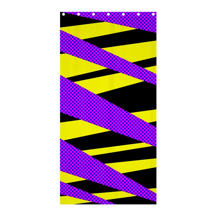 Abstract triangles, three color dotted pattern, purple, yellow, black in saturated colors Shower Curtain 36  x 72  (Stall) 