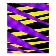 Abstract Triangles, Three Color Dotted Pattern, Purple, Yellow, Black In Saturated Colors Shower Curtain 60  X 72  (medium)  by Casemiro