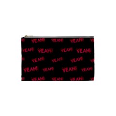 Yeah Word Motif Print Pattern Cosmetic Bag (small) by dflcprintsclothing