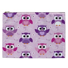 Seamless Cute Colourfull Owl Kids Pattern Cosmetic Bag (xxl) by Amaryn4rt