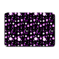 Purple, Pink Bokeh Dots, Asymmetric Polka Dot With Modern Twist Small Doormat  by Casemiro