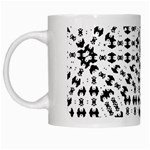 Black And White Ethnic Print White Mugs