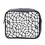 Black And White Ethnic Print Mini Toiletries Bag (Two Sides)