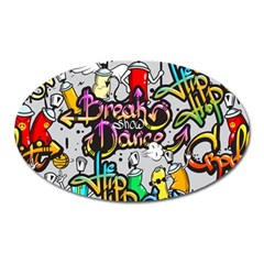 Hip Hop Background Oval Magnet by Amaryn4rt