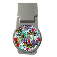 Graffiti Characters Seamless Pattern Money Clips (round)  by Amaryn4rt