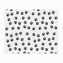 Dog Paws Pattern, Black And White Vector Illustration, Animal Love Theme Small Glasses Cloth (2 Sides)