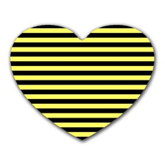 Wasp Stripes Pattern, Yellow And Black Lines, Bug Themed Heart Mousepads by Casemiro