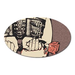 Flowers For The Submissive - Kinky Artwork, Naughty Illustration Oval Magnet by Casemiro