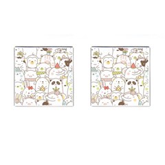 Cute-baby-animals-seamless-pattern Cufflinks (square)