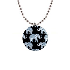 Elephant-pattern-background 1  Button Necklace by Sobalvarro