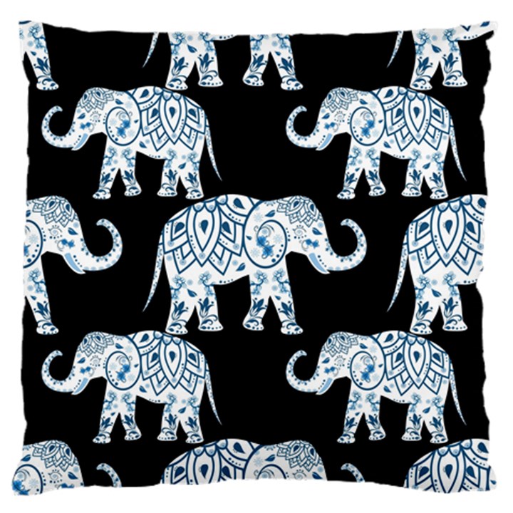 Elephant-pattern-background Large Flano Cushion Case (One Side)