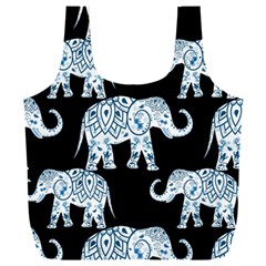 Elephant-pattern-background Full Print Recycle Bag (xxxl) by Sobalvarro