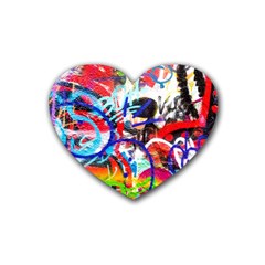 Crazy Grafitti Heart Coaster (4 Pack)  by essentialimage