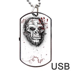 Monster Monkey From The Woods Dog Tag Usb Flash (two Sides) by DinzDas