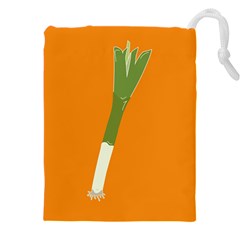 Leek Green Onion Drawstring Pouch (5xl) by Alisyart